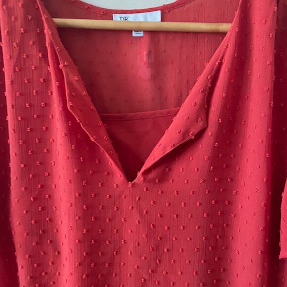 DR2 2- pc Burnt Orange Blouse/Camisole Cap Sleeves Size XL - Picture 3 of 9